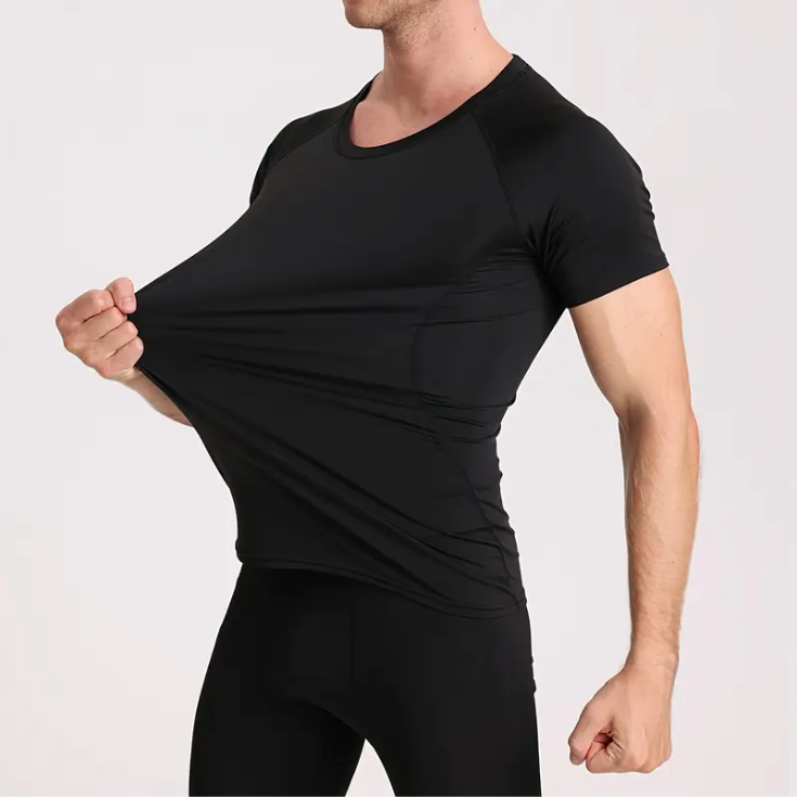 Black Energetic Compression T-Shirt - strongyg